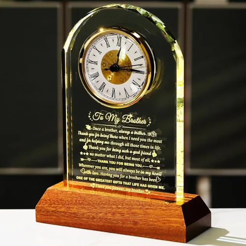 Miniatura 11 de Arikyrist Regalos para Tía de Sobrina y Sobrino con Base de Madera con Luz, Reloj de Cristal Significativo para Tía, Regalos de Cumpleaños, Regalos