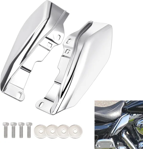 Amazicha Deflector de aire cromado de marco medio compatible con Harley Davidson Touring Electra Glide/Street Glide/Road Glide/Tri Glide/Road King
