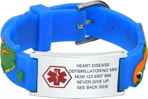 Miniatura 28 de Pulsera de Identificación Médica Personalizada para Niños - Pulsera de Identificación de Silicona Linda para Autismo Alergia Convulsiones