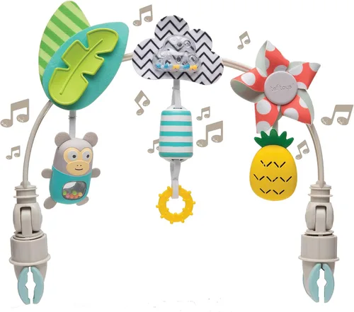 Taf Toys Arco Tropical Ajustable para Asiento de Automóvil Infantil y Cochecito de Juguete para Bebés y Niños Pequeños, Arco de Cochecito, Juguetes