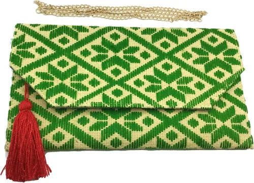 Miniatura 6 de Bolso Clutch "Juana", hecho por Jühue Artesanal, bolso hecho a mano hecho en México, Bolso de mano verde, Bordado a mano, pieza única, Bolso de mano