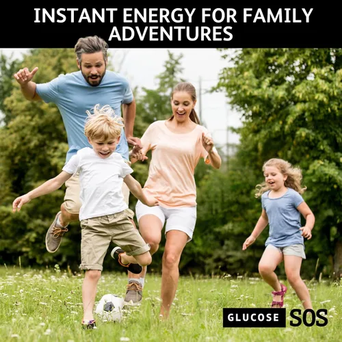 Miniatura 8 de Bolsas de polvo de glucosa Glucose SOS con dextrosa natural, absorción rápida que se disuelve instantáneamente en la boca sin necesidad de agua