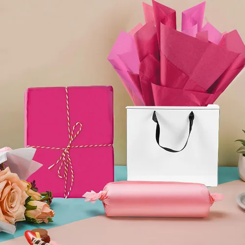 Miniatura 4 de 30 hojas de papel de seda rosa para bolsas de regalo, papel de seda rosa surtido a granel para decoración de bodas, cumpleaños, proyectos