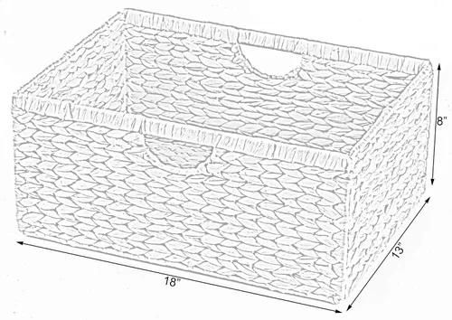 Miniatura 6 de Cubo de almacenamiento plegable de jacinto de agua natural, mediano