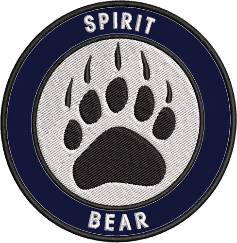 Parche bordado de oso espiritual, garra de oso, parche de alta calidad para planchar o coser, emblema decorativo, emblema de vacaciones, recuerdo,