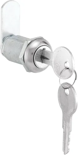 Miniatura 2 de Cerradura para cajón y gabinete Prime-Line Products U 9945, 1-1/8 pulgadas, fundida a presión, acero inoxidable, 13/16 pulgadas Máximo Panel Cromo