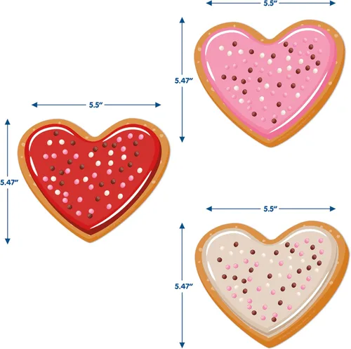 Miniatura 7 de Eureka Galletas de San Valentín recortadas de papel para decoración de aula para profesores, 36 piezas
