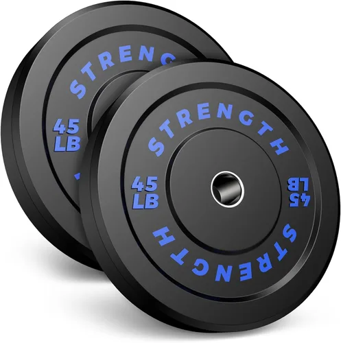 Miniatura 15 de Juego de Pesas Olímpicas de Parachoques de Goma - Placas de Barra de 2 Pulgadas para Entrenamiento de Fuerza en Gimnasio Casero
