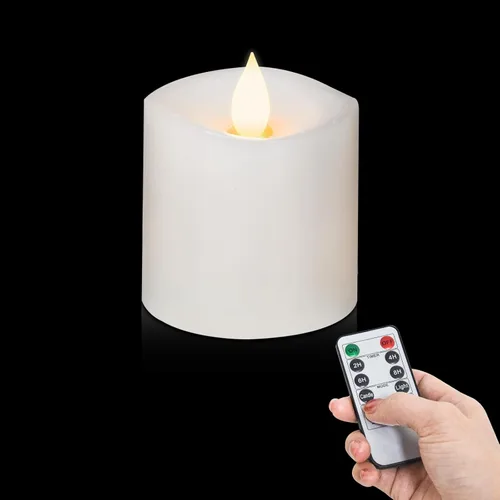 Miniatura 17 de Velas sin llama de 3 x 3 que funcionan con pilas con temporizador remoto, duran 600 horas, velas de batería parpadeantes, velas LED eléctricas