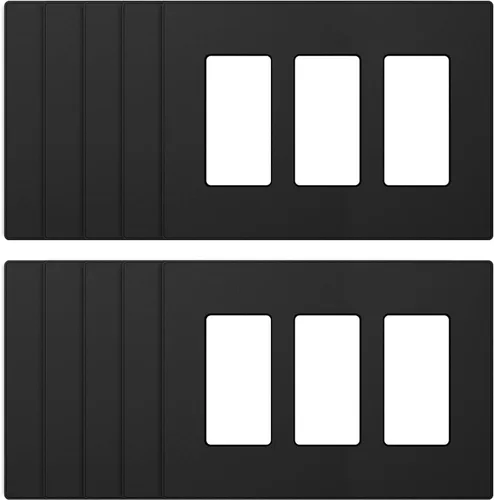 Miniatura 19 de ELEGRP Placas de pared decorativas sin tornillos de 2 posiciones, placas de cubierta de tamaño mediano, cubierta de placa frontal termoplástica Negro