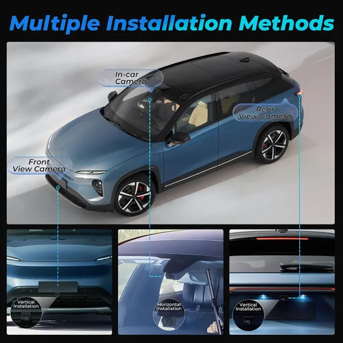 Miniatura 5 de AHD 1080P Cámara de respaldo de vehículo para automóvil, cámaras de visión trasera inversa giratoria de 360°, visión nocturna, IP69K, impermeable