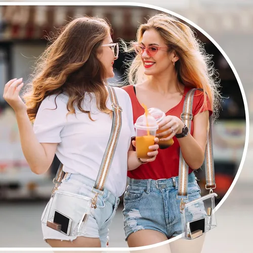 Miniatura 5 de Bolso transparente para mujer Bolso cruzado aprobado por estadios, bolsa pequeña para estadios para conciertos y eventos deportivos