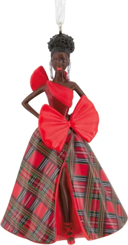 Hallmark Mattel - Adorno navideño de Barbie afroamericana