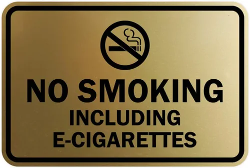 Miniatura 15 de Signs ByLITA Clásico enmarcado no fumar incluyendo cigarrillos electrónicos (oro negro) - mediano Negro Oro