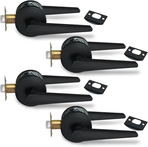 Miniatura 24 de MD8820-DB-BK-1P - Manija de puerta de privacidad sólida para dormitorio y baño, acabado negro mate