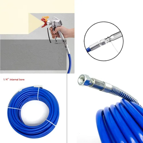 Miniatura 5 de Manguera de aerosol de pintura sin aire, rociador de color azul, tubo de fibra flexible, suministros y herramientas de pintura, herramientas