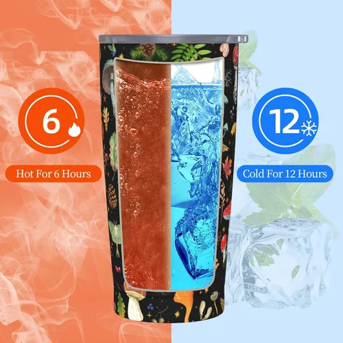 Miniatura 8 de Taza de hongos, taza de hongos, regalos de hongos, taza de café de 20 onzas, taza de viaje aislada con tapa a prueba de fugas, vaso reutilizable