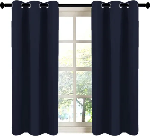 Miniatura 85 de LA PALMA Cortinas opacas con aislamiento térmico y ojales, para sala de estar, dormitorio, paquete de 2 paneles