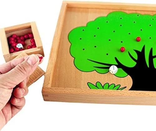 Miniatura 3 de DANNI Montessori Niños Matemáticas Ayudas de enseñanza Montessori Baby Wood Apple Tree Box Toy Number Matching Wood Math Count Educación Juguetes