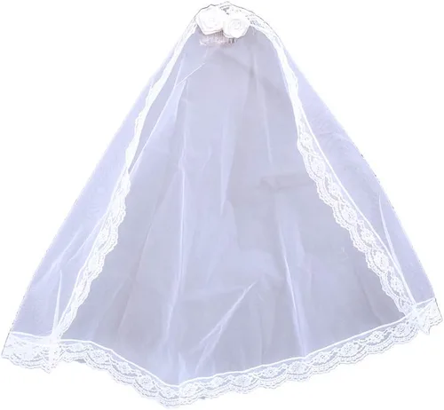 Miniatura 5 de Velos de primera comunión para niñas Velos de bautizo de confirmación Tocado floral y brillante Velos para niños católicos Ropa cristiana