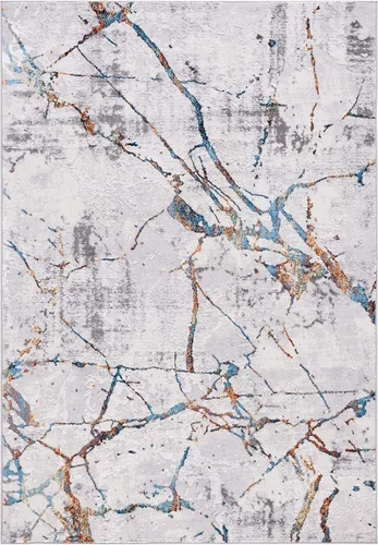 Miniatura 21 de SAFAVIEH Amelia Collection - Alfombra decorativa de 2 x 4 pies, gris y negro, diseño abstracto moderno, no desprende pelusa y de fácil cuidado