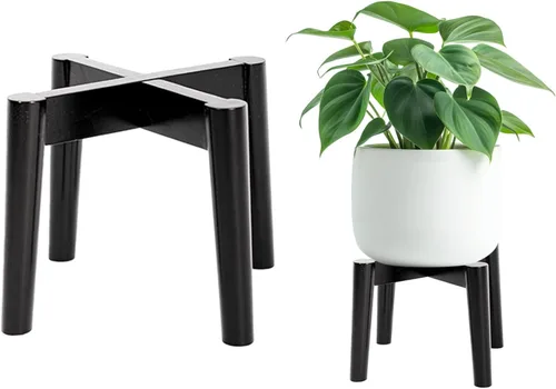 Soporte de madera para plantas de 7.5 x 9.8 pulgadas, para interiores y exteriores, soporte de madera para macetas de un solo piso, soporte para