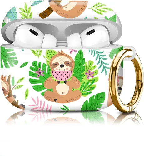 Miniatura 14 de Funda compatible con AirPod Pro de 2ª/1ª generación, ligera y duradera, resistente con llavero, diseño elegante funda para AirPod para mujer
