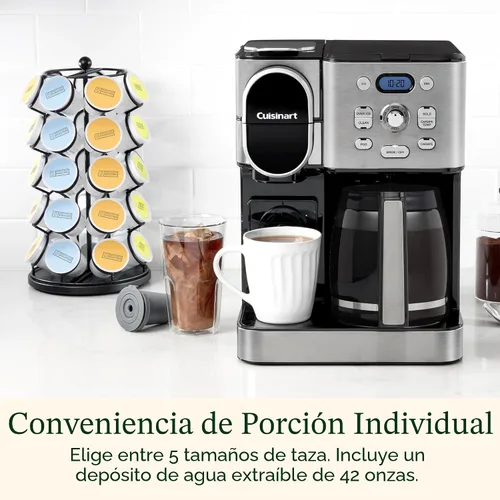 Miniatura 3 de Cafetera de 12 tazas Cuisinart, jarra de vidrio para porciones individuales, máquina automática de café caliente y café helado, control de Acero