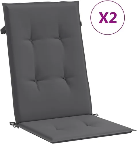 Miniatura 4 de Cojines para silla de jardín con respaldo alto, 2 piezas, color antracita, 47.2 x 19.7 x 1.2 pulgadas, cojines de tela para sillas de comedor
