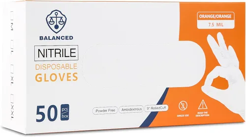 Miniatura 3 de LOGO Guantes desechables de nitrilo naranja-7.5mil Grip Diamond Textured Heavy Duty Automotive Mechanic compostable (50 piezas/caja)