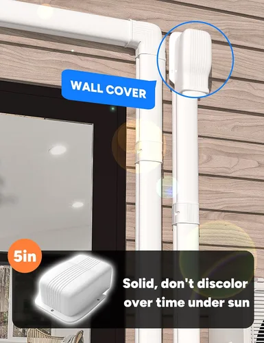 Miniatura 3 de Juego de cubierta de pared de entrada de 5 pulgadas para aires acondicionados sin conductos y bombas de calor, PP decorativo mejorado, resistente