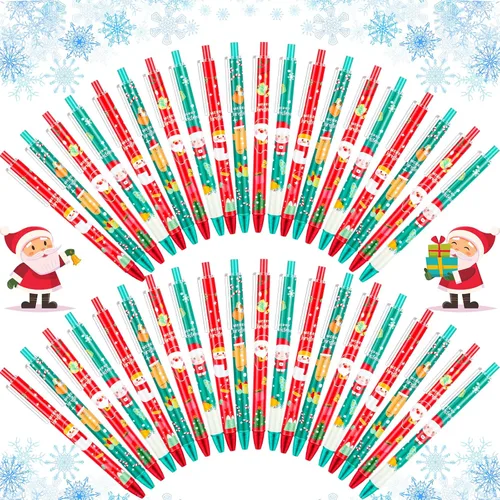 Miniatura 9 de Leinuosen 72 bolígrafos de Navidad divertidos para enfermera, a granel, lindos dibujos animados, retráctiles, bolígrafos de regalo de agradecimiento