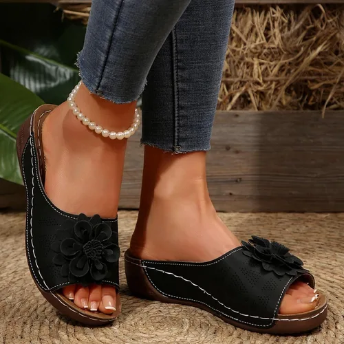 Sandalias ortopédicas para mujer, con soporte de arco, sandalias de verano elegantes, pantuflas ortopédicas, cómodas, zapatos para caminar