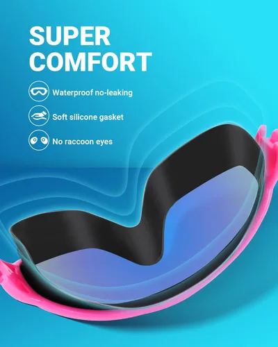 Miniatura 5 de Freela 2 Pack Swim Goggles for Adult Men Women,180°Wide Vision Anti-fog UV Protection No Leak Clear Swimming Goggles azul y verde