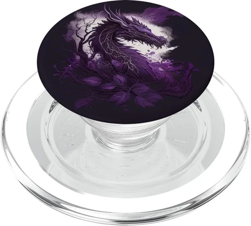 Miniatura 8 de Dragón púrpura sobre fondo místico PopSockets intercambiables PopGrip