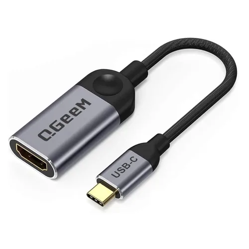 QGeeM Cable adaptador USB C a HDMI 4K, adaptador USB tipo C a HDMI [Thunderbolt 3/4] HDMI para Laptop MacBook Pro/Air, iPhone 15 16 17 Pro max, Dell