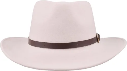 Miniatura 21 de Melbourne - Sombrero de fieltro de lana para mujeres/hombres, sombrero de vaquero con lágrima aplastable, sombrero de invierno y otoño Sombrero