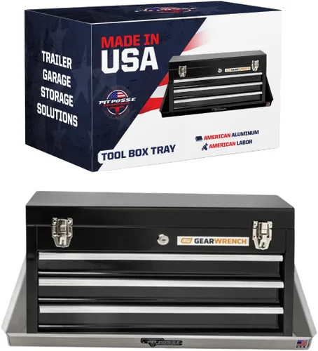 Pit Posse Caja de herramientas 540 para almacenamiento, bandeja de aluminio, fabricada en Estados Unidos, remolque de carreras de carga cerrada,
