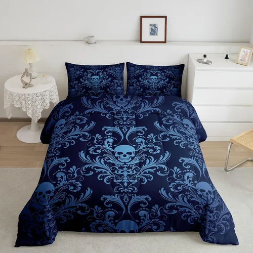 Miniatura 50 de Erosebridal - Juego de ropa de cama damascada negra para adultos, conjunto de edredón victoriano antiguo estilo barroco, tamaño queen, edredón Multi