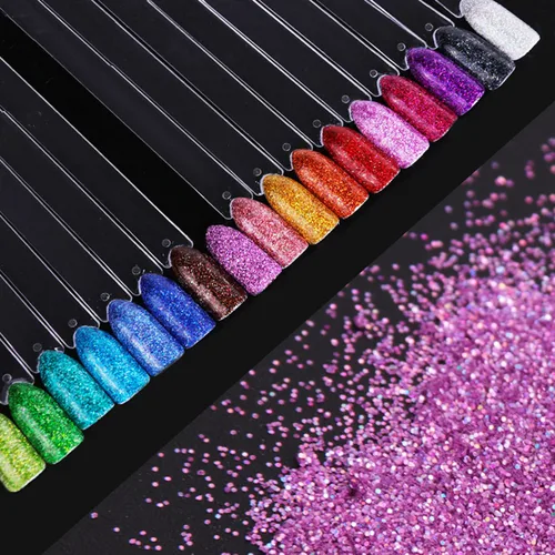 Miniatura 2 de Polvo de uñas láser de 12 colores, pigmentos holográficos con purpurina de camaleón, cromado, diseño de uñas, para mujeres y niñas, consejos