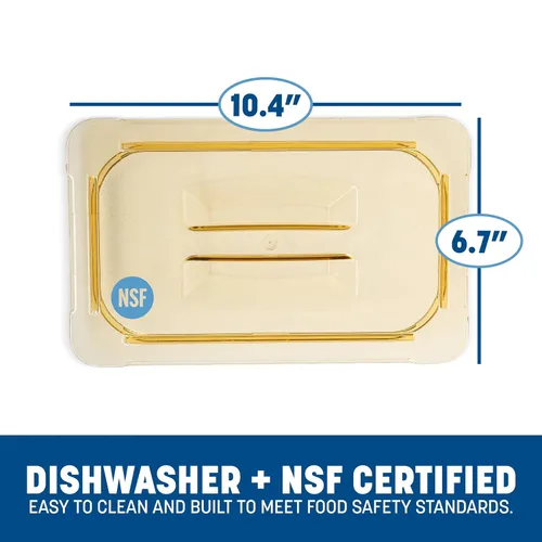 Miniatura 5 de Carlisle FoodService Products 10490U13 StorPlus - Tapa universal para bandeja de alimentos con mango de alto calor, tamaño cuarto, color ámbar