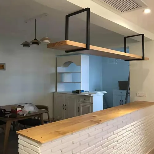 Miniatura 4 de Shelves Whftd Industrial Ceiling Flower Stand, Nordic Solid Wood Hanging Storage Racks, for Bars, Restaurants, Kitchens, Ceiling Mount Shelf, 4