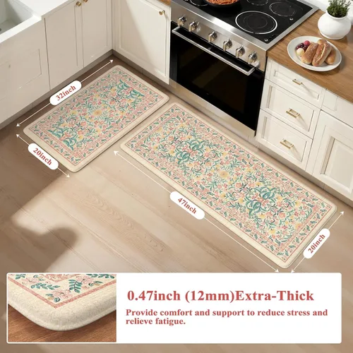 Miniatura 6 de Collive Tapetes de Cocina Acolchados Anti Fatiga, Tapete de Piso de Cocina Impermeable Antideslizante, Alfombras de Escritorio, Alfombra Cómoda
