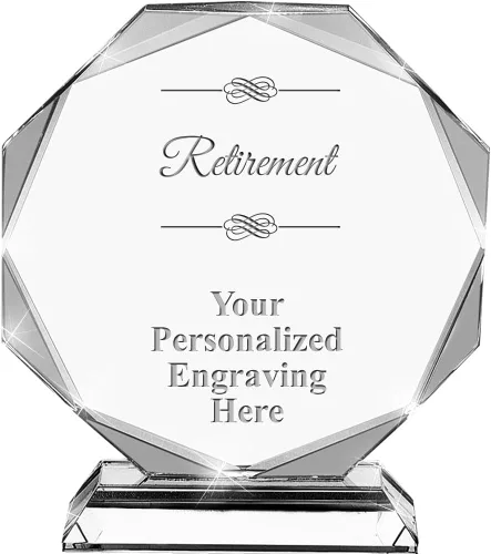 Miniatura 18 de Premio de cristal personalizado de 6.75 pulgadas con grabado - Premios de trofeos personalizados
