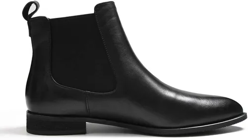 Miniatura 2 de ONEENO Botas Chelsea de cuero con punta puntiaguda para mujer