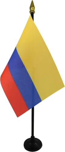 AZ FLAG - Bandera de mesa Colombia de 4 x 6 pulgadas - Mini bandera colombiana de escritorio 100% poliéster 5.9 x 3.9 in - Cartel de oficina con