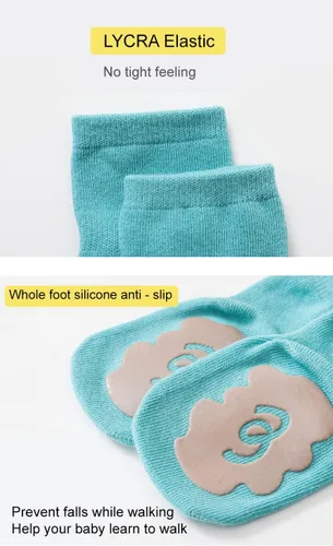 Miniatura 4 de Calcetines antideslizantes de algodón para bebé, niña, niño, recién nacido, antideslizantes, de algodón, para cama elástica