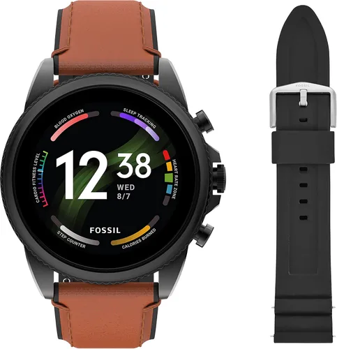 Fossil Gen 6 - Reloj inteligente con pantalla táctil de 1.732in con Alexa integrado, frecuencia cardíaca, oxígeno en sangre, seguimiento de