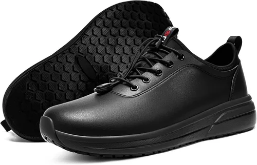 Miniatura 7 de LARNMERN Zapatos de trabajo antideslizantes para hombre, zapatos de cocina impermeables para cocinero, zapatos de trabajo, antideslizantes