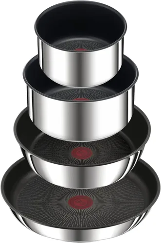 Miniatura 2 de Tefal Ingenio Preference ON - Juego de cacerolas, 7 piezas, apilable, mango extraíble, ahorro de espacio, antiadherente, inducción, acero